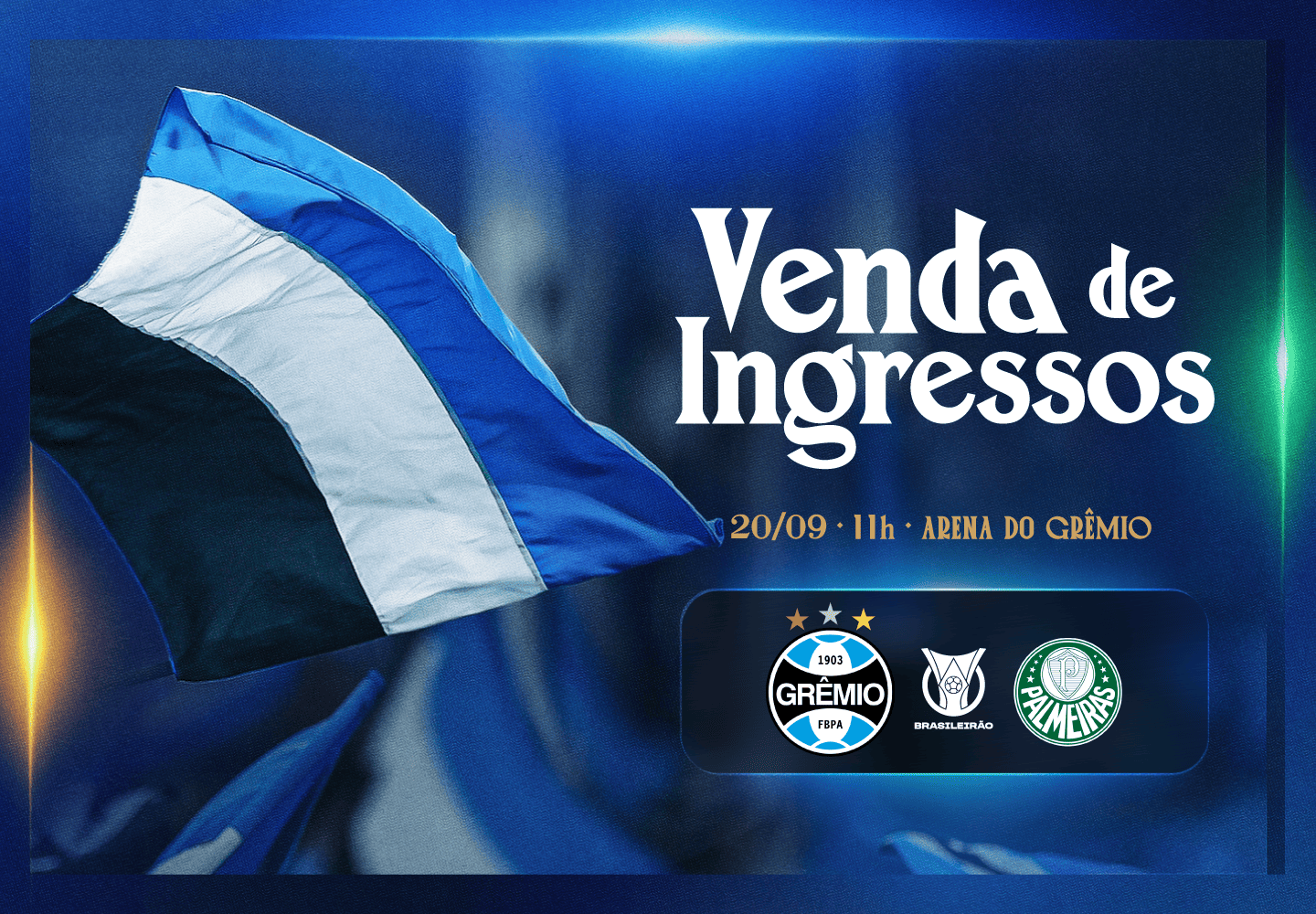 Brasileirão: venda de ingressos para Grêmio x Palmeiras inicia hoje